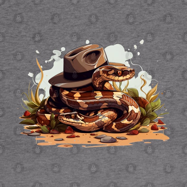 Snakes Slithering Under a Brown Fedora - Adventure by Fenay-Designs